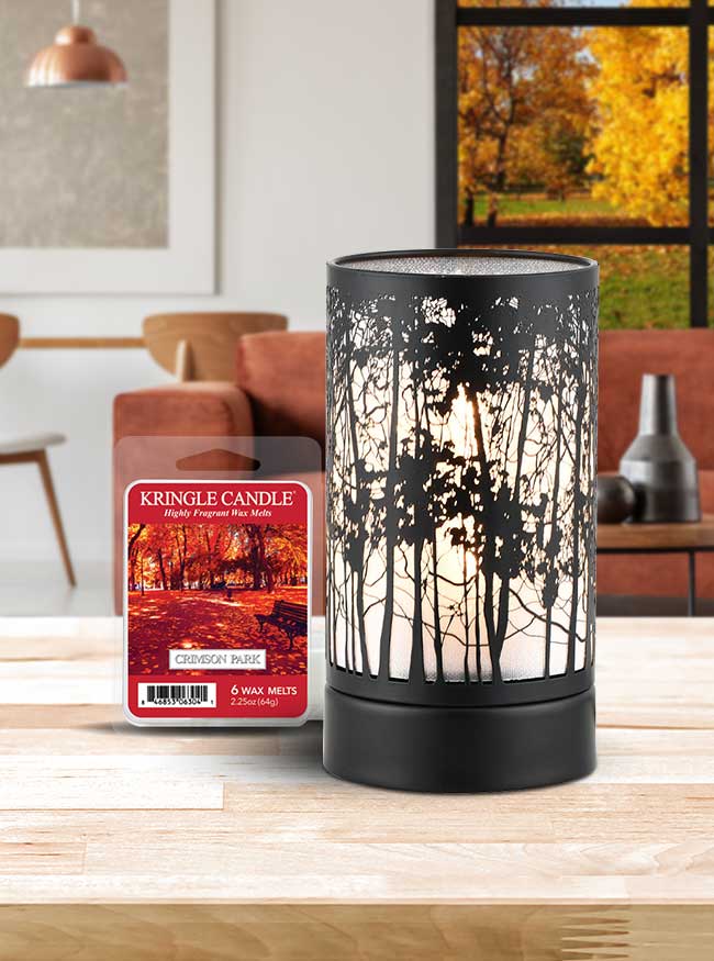 7 Touch Lamp Wax Warmer-Black Morning Trees